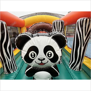 Commercial Kids And Adults Outdoor Inflatable Tropical Obstacle Course Playground Near Me