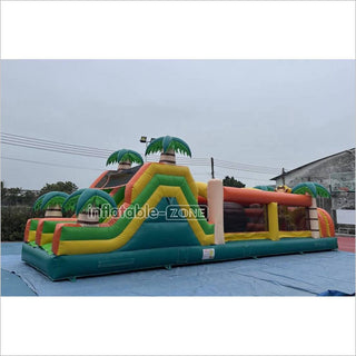 Commercial Kids And Adults Outdoor Inflatable Tropical Obstacle Course Playground Near Me