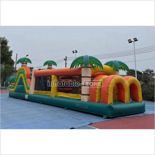 Commercial Kids And Adults Outdoor Inflatable Tropical Obstacle Course Playground Near Me