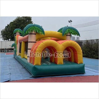 Commercial Kids And Adults Outdoor Inflatable Tropical Obstacle Course Playground Near Me