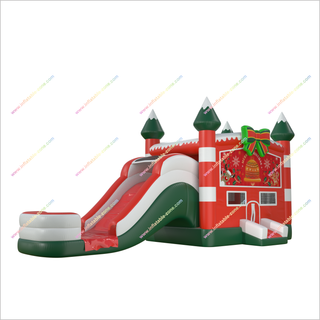 Merry Christmas Gift Inflatable Bounce House With Water Slide Combo Park Playground Equipment Bouncy Castle Slide Pool