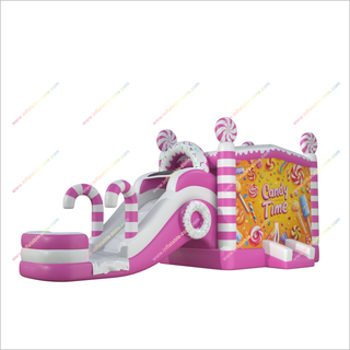 Candy Time Jumping House Water Slide Combo Sports Bouncy Castle With Waterslide Inflatables For Rent Near Me - Inflatable-Zone