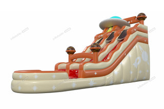 Sunny And Fun Space City Waterslide Happy Hop Play And Splash Inflatable Pool Party Astronaut Water Slide