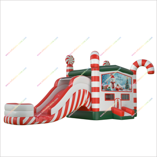 Christmas Candy Cane Bounce House And Water Slide Combo Bouncy Castle And Pool Inflatable Water Slide Rental Near Me