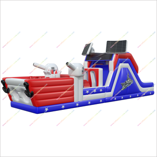 Outdoor Assault Course Inflatable Theme Park American Battleship Obstacle Course Inflatable Rental Near Me - Inflatable-Zone