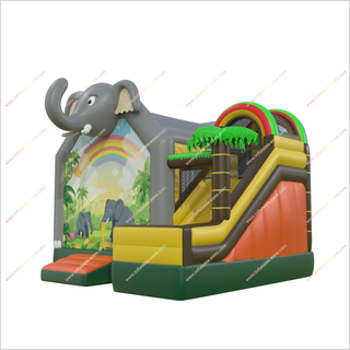 Inflatable Elephant Bouncy Castles Slide Jungle Theme Party Buying Inflatable Bounce House Rainbow Slide Combo Sale - Inflatable-Zone