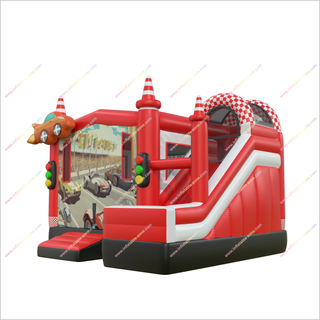 Race Car Theme Inflatable Slide And Bounce House Combo Play Bouncy Castle With Slide For Sale - Inflatable-Zone