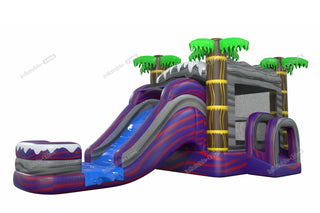 Wet And Dry Combo Inflatable Big Water Slide Bounce House Commercial Jumping Castle For Sale