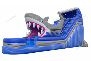 Backyard Shark Inflatable Waterslide Swimming Pool Party Popular Commercial Inflatable Water Park Water Slide