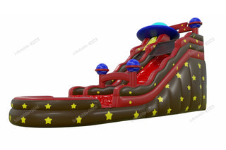 Space Rush Water Slide Jumping Castle Planet Wave Single Lane Inflatable Planet Z Waterslide Into Pool