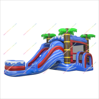 Rent A Bouncy Castle Combo Jumper Palm Tree Bounce House With Slide Small Inflatable Pool