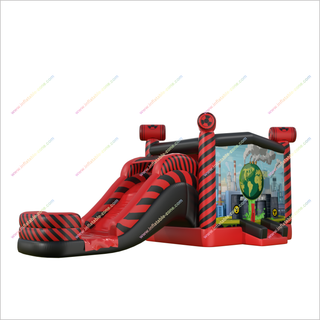 Toxic Zone Inflatable Bouncy Castle And Waterslide Combo Play Inflatable Games Water Slide Bounce House Rentals - Inflatable-Zone