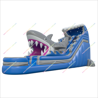 Blow Up Shark Water Slide Inflatable Splash Pool Waterslide Large Slip And Slide Inflatable Play Center