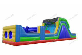 Large Obstacle Course Camp Inflatable Obstacle Race Sports Game With Inflatable Rock Climbing Wall Slide