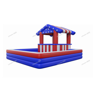 American Flag Theme Inflatable Pool Bars Blow Up Water Pub Pool Bar