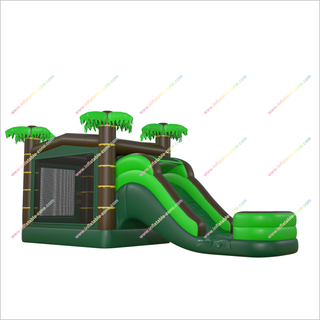 Bounce Combo Jumping House With Water Slide Inflatable Water Play Center Jungle Bouncy Castle Waterslide Rentals