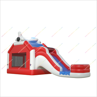 Airplane Inflatable Bouncy Castle And Slide Combo Stars Stripes Inflatable Bounce House And Water Slide - Inflatable-Zone