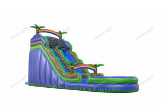 Inflatable Jungle Water Slide Bouncy Jump Castle Bouncer Outdoor Inflatable Palm Trees Water Slide Pool