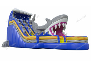 Giant Shark Inflatable Pool Water Slide Sunny Fun Entertainment Inflatable Dual Lane Water Slide For Yard