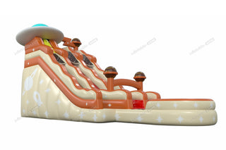 Sunny And Fun Space City Waterslide Happy Hop Play And Splash Inflatable Pool Party Astronaut Water Slide