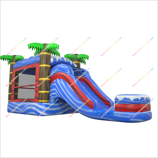 Rent A Bouncy Castle Combo Jumper Palm Tree Bounce House With Slide Small Inflatable Pool