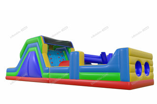 Large Obstacle Course Camp Inflatable Obstacle Race Sports Game With Inflatable Rock Climbing Wall Slide