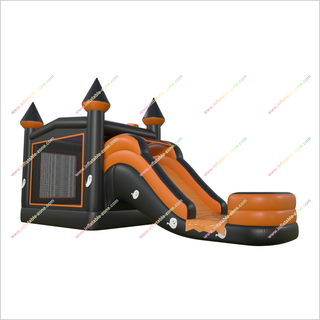 Halloween Pumpkin Ghost Bouncy Castle And Water Slide Combo Small Inflatable Pool With Slide Rent A Bounce House For Adults