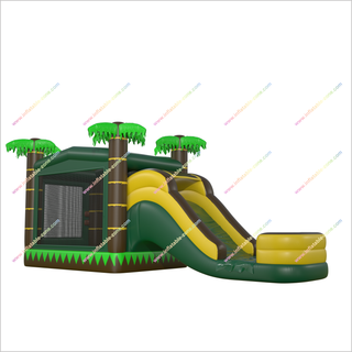 Tropical Bounce House Slide Combo Local Inflatable Rentals Bounce Castle With Water Slide Happy Hop Splash Pool