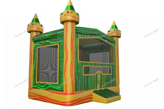 Jungle Castle Inflatable Bouncing House Marble Yellow And Green Inflatable Jumper Party Equipment Rental