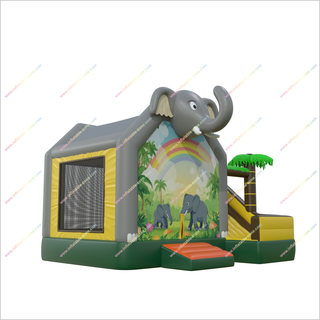 Inflatable Elephant Bouncy Castles Slide Jungle Theme Party Buying Inflatable Bounce House Rainbow Slide Combo Sale - Inflatable-Zone