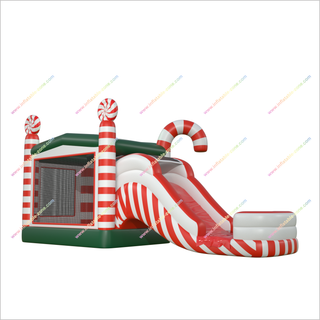 Christmas Candy Cane Bounce House And Water Slide Combo Bouncy Castle And Pool Inflatable Water Slide Rental Near Me