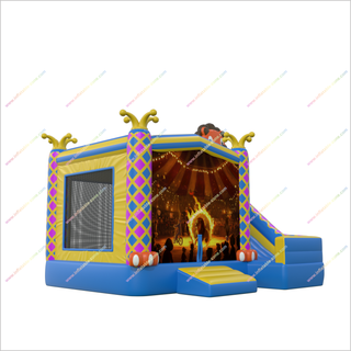 Clown And Circus Combo Slide Bounce House Prices Large Party Inflatables Jumping Castle Slide For Sale - Inflatable-Zone