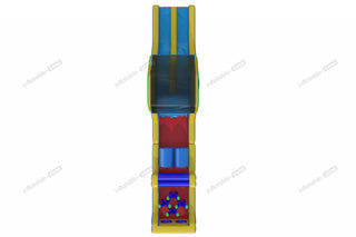 Rainbow Obstacle Course Retro Rock Climb Slide Commercial Inflatable Obstacle Course Bouncer Races Challenge