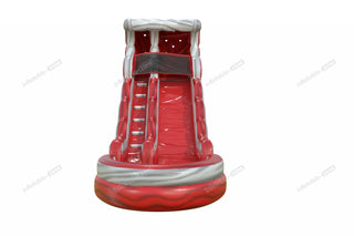 Red Lava Inflatable Wave Water Slide Commercial Inflatable Wet Dry Slide With Pool For Kids Outdoor Party