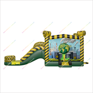 Best Combo Slide Water Bounce House Inflatable Toxic Zone Blow Up Bouncing Castle Inflatable Water Slide Into Pool - Inflatable-Zone