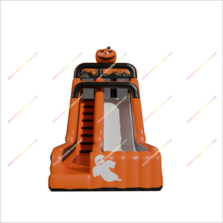 Funny Halloween Pumpkins Inflatable Slide Rental Outdoor Play Toys Jump And Slide Bouncer