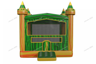 Jungle Castle Inflatable Bouncing House Marble Yellow And Green Inflatable Jumper Party Equipment Rental