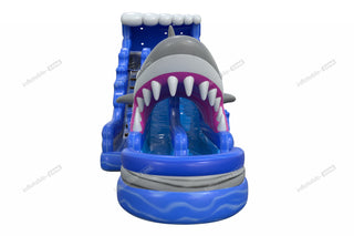 Backyard Shark Inflatable Waterslide Swimming Pool Party Popular Commercial Inflatable Water Park Water Slide