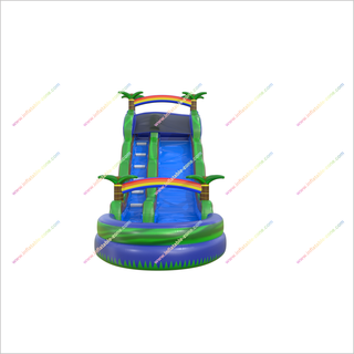 Inflatable Jungle Water Slide Bouncy Jump Castle Bouncer Outdoor Inflatable Palm Trees Water Slide Pool