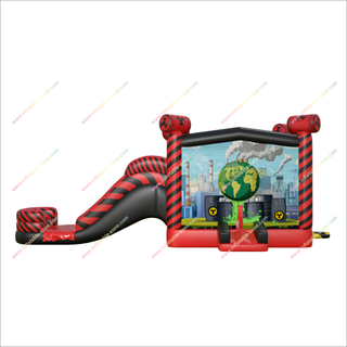 Toxic Zone Inflatable Bouncy Castle And Waterslide Combo Play Inflatable Games Water Slide Bounce House Rentals - Inflatable-Zone