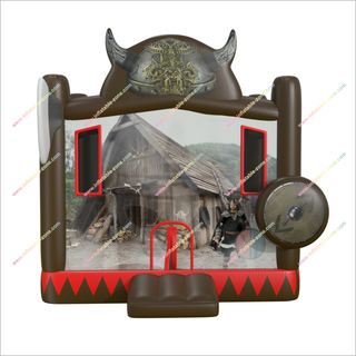 Axe And Shield Inflatable Castle Bounce House Outdoor Soft Play Jumpy House Rental Near Me Adventure Party