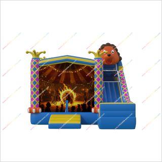 Clown And Circus Combo Slide Bounce House Prices Large Party Inflatables Jumping Castle Slide For Sale - Inflatable-Zone