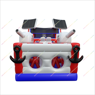 Outdoor Assault Course Inflatable Theme Park American Battleship Obstacle Course Inflatable Rental Near Me - Inflatable-Zone