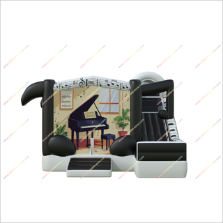 Music Piano Bouncy Castle And Slides Combo Happy Rent A Bounce House Slide Inflatables For Party - Inflatable-Zone