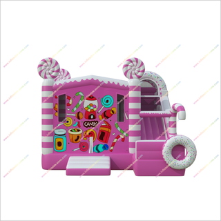 Candy Land Theme Party Slide And Bounce House Combo Rentable Inflatables Near Me Bouncy Castle With A Slide - Inflatable-Zone