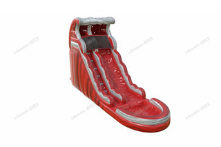 Red Lava Inflatable Wave Water Slide Commercial Inflatable Wet Dry Slide With Pool For Kids Outdoor Party