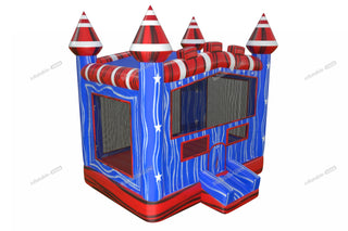 Small Bouncy Castle Back Yard Entertainment Inflatable Outdoor Playhouse Patriotic Bounce Rentals Near Me