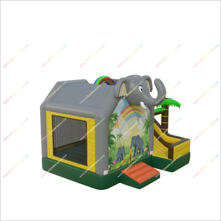 Inflatable Elephant Bouncy Castles Slide Jungle Theme Party Buying Inflatable Bounce House Rainbow Slide Combo Sale - Inflatable-Zone