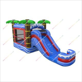 Rent A Bouncy Castle Combo Jumper Palm Tree Bounce House With Slide Small Inflatable Pool