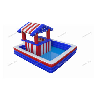 American Flag Theme Inflatable Pool Bars Blow Up Water Pub Pool Bar